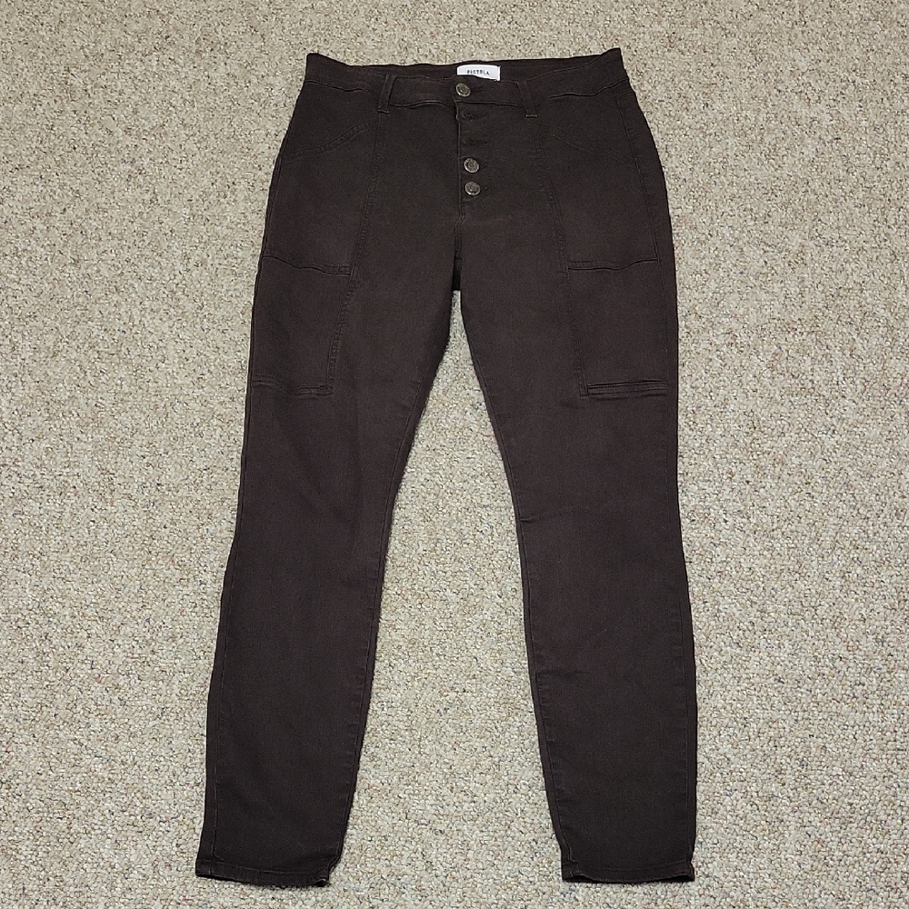 Pistola Chocolate Brown Button-Fly Pants, Women's Sz 28. Casual